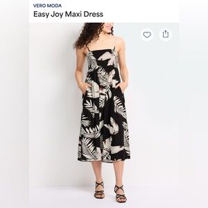 Vero Moda Black and White Spaghetti Strap Sundress